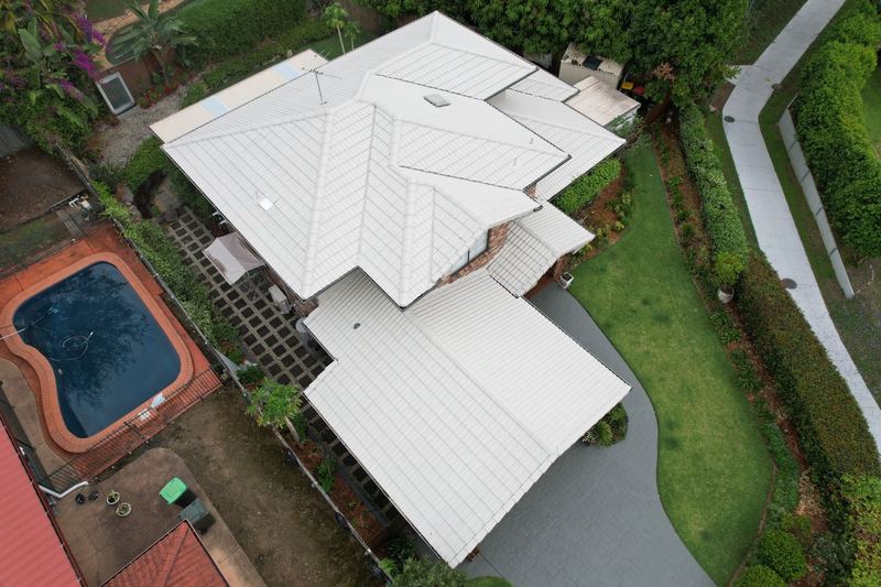 Roof after painting - white tile roof