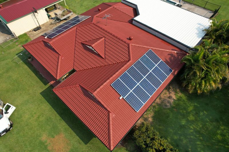 Roof after restoration - clean red tiles