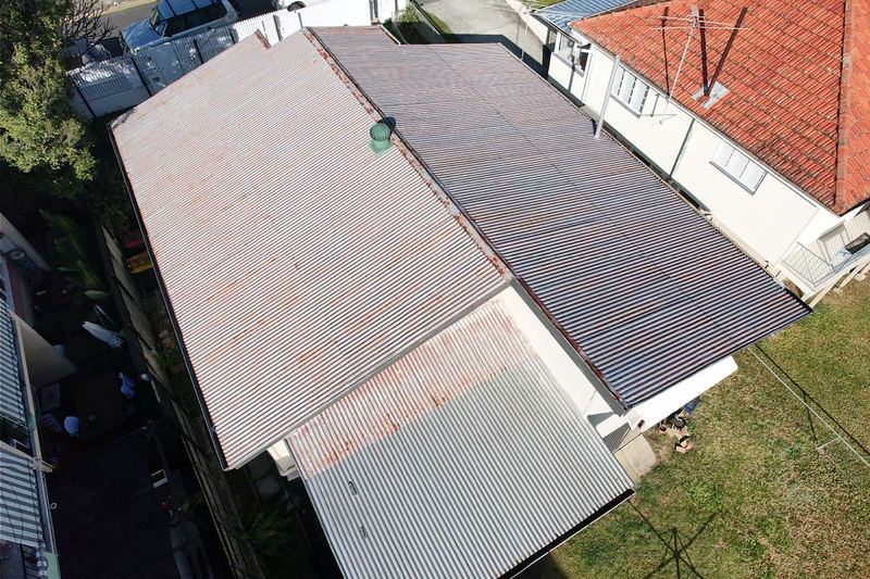Roof before painting - rusty corrugated roof