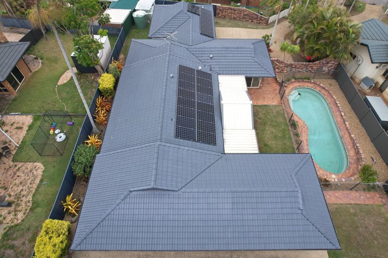 Roof after painting - dark charcoal tiles